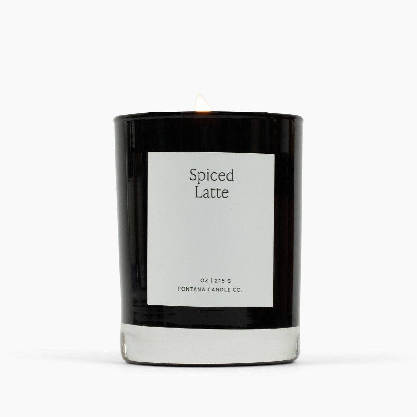 Beeswax Fontana Candles - Spiced Latte - Beeswax & Essential Oil - Noir Black Glass Candle