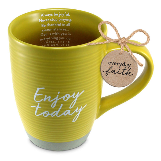 LCP Coffee Mug Enjoy Today Mustard Yellow