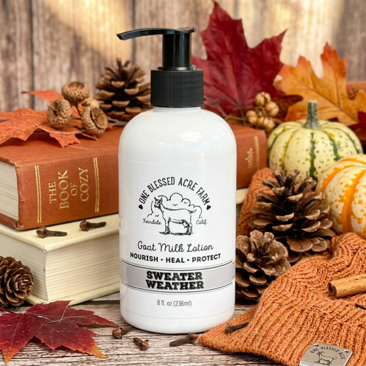 One Blessed Acre Farm - Sweater Weather Goat Milk Lotion - 2 & 8 ounce bottles