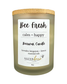 Beeswax Candle "Fresh Bee" Beeswax Candle - Calm + Happy - Glass + Bamboo -