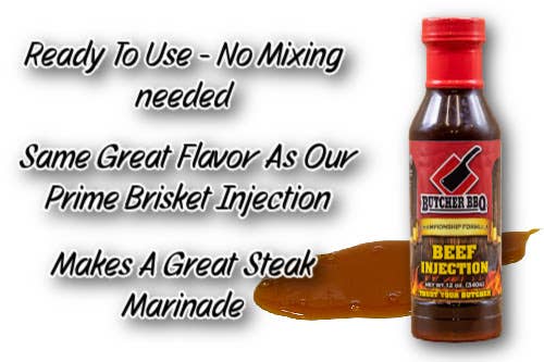 Steak Injection Butcher BBQ - Liquid Beef Injection & Steak Marinade 12oz Plastic Bott ...