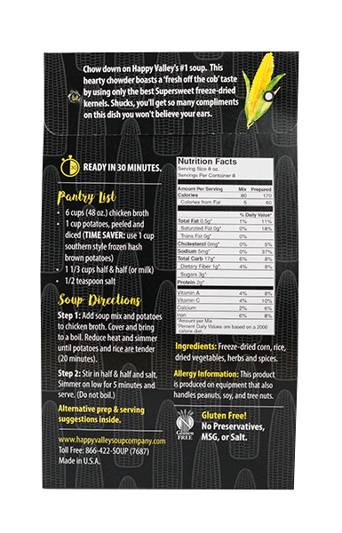 Happy Valley Soups - Corn Chowder