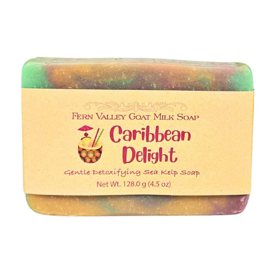 Handmade Natural Goat Milk Soap | Caribbean Delight Detoxifying Sea Kelp Scrub