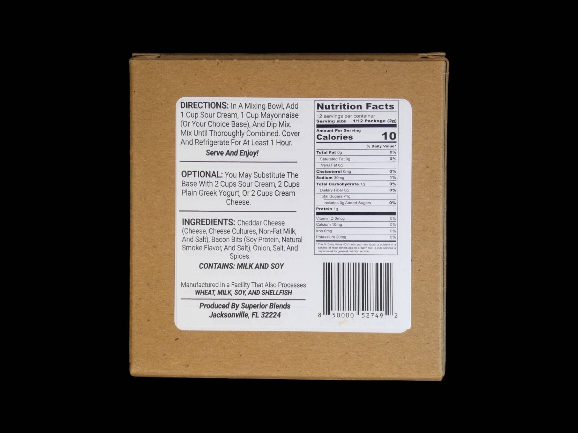Superior Blends - White Cheddar Bacon Dip Mix 