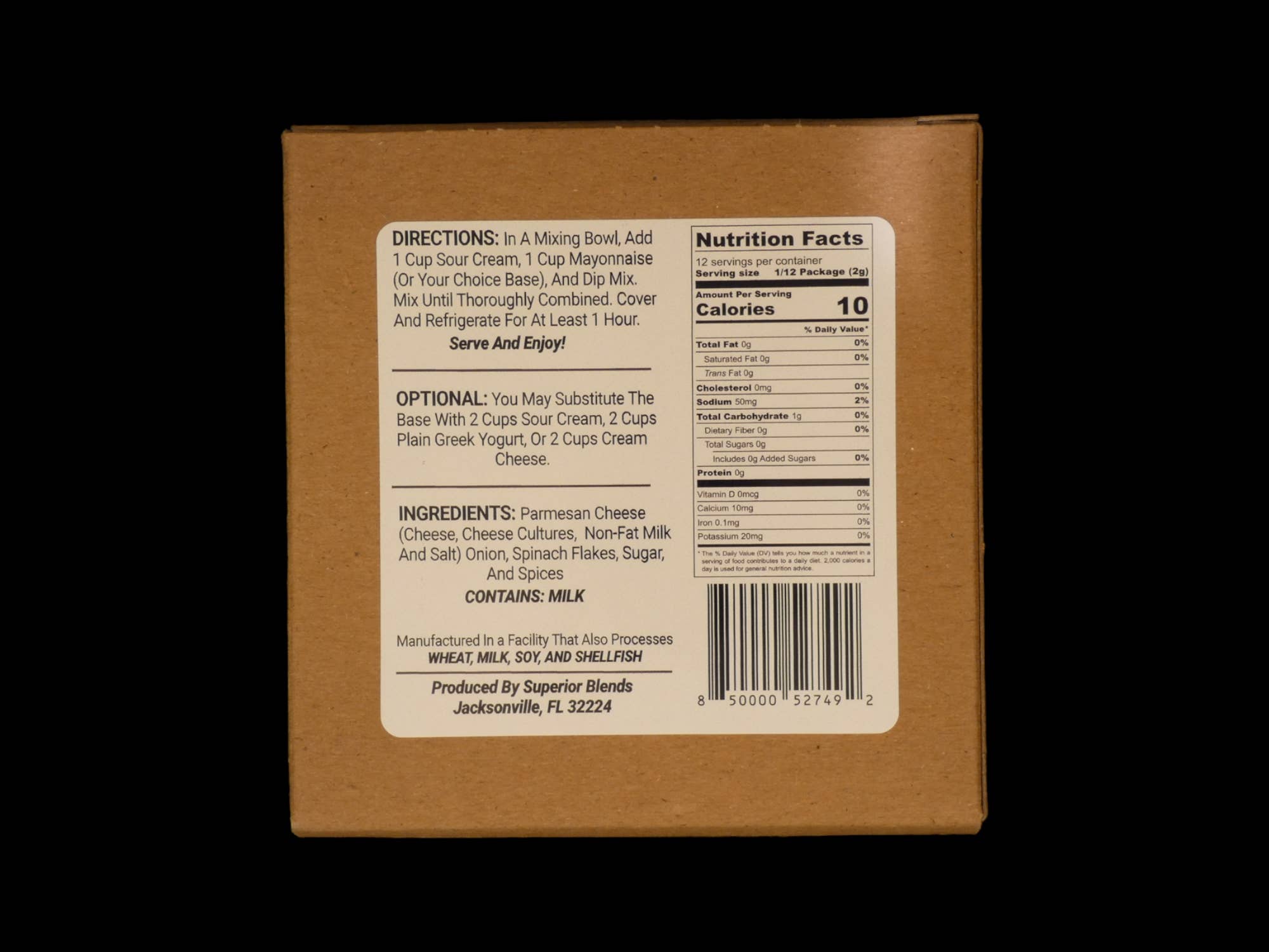 Superior Blends - Spinach Parmesan Dip Mix