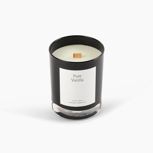 Beeswax Fontana Candles - Pure Vanilla - Beeswax & Essential Oil - Noir Black Glass Candle
