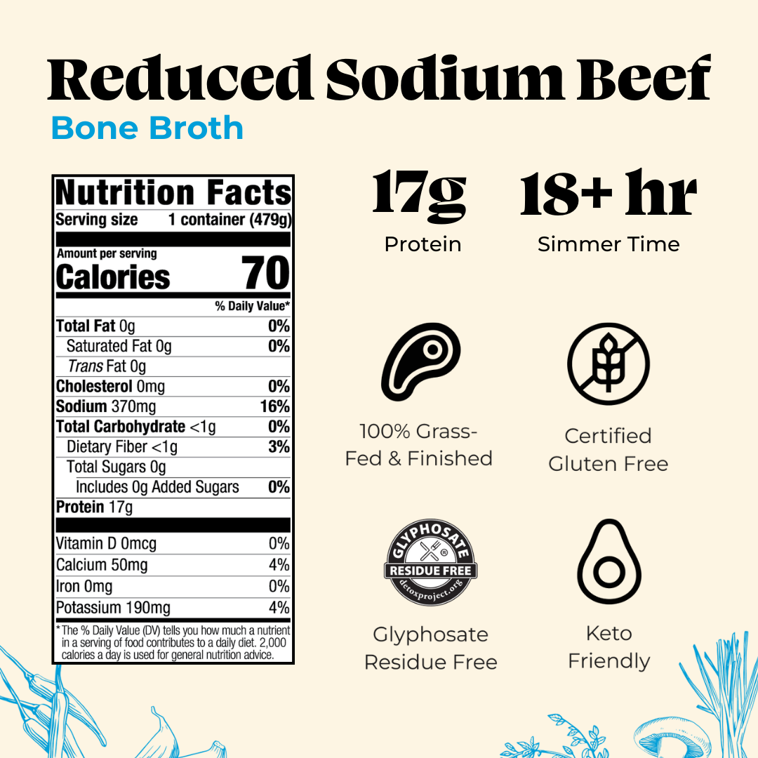 Kettle & Fire - Reduced Sodium Beef Bone Broth - 16.9 oz