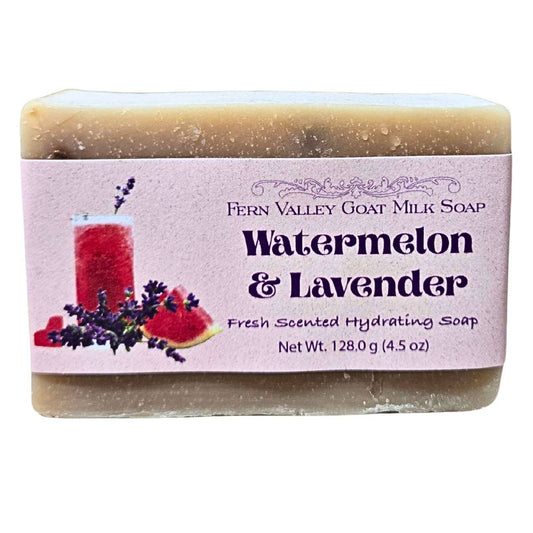 Handmade Natural Goat Milk Soap | Fresh Scented Watermelon & Lavender Bar Soap
