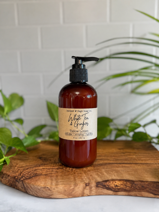 Juniper & Sage Soap Co. - Tallow Lotion - White Tea & Ginger