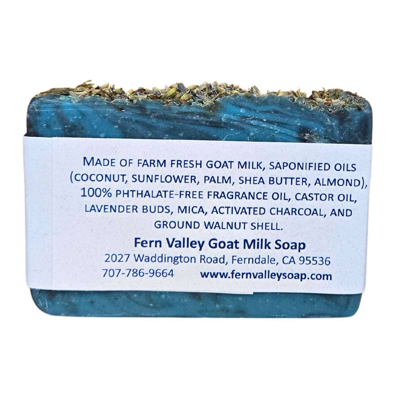 Handmade Natural Goat Milk Soap | Charcoal Exfoliating Scrub | Blue Moon PM Cleanse