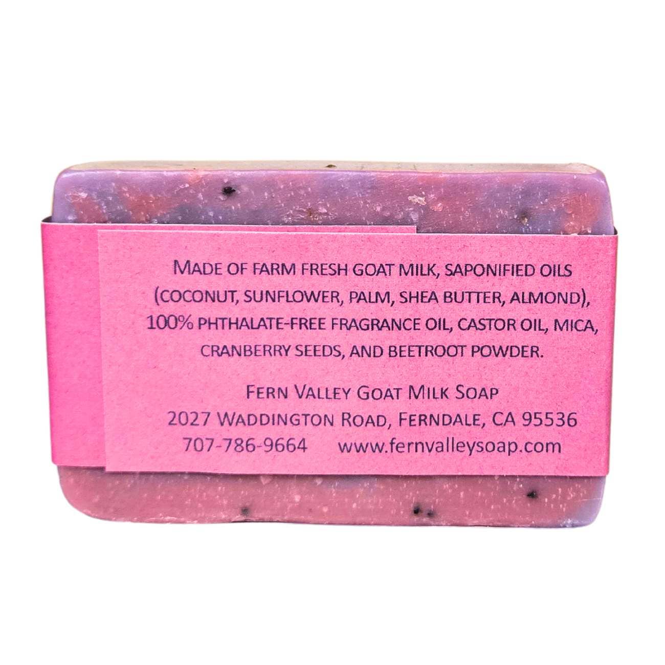 Handmade Natural Goat Milk Soap | Exfoliating Cranberry-Seed Scrub | Divine - Musky Floral Scent
