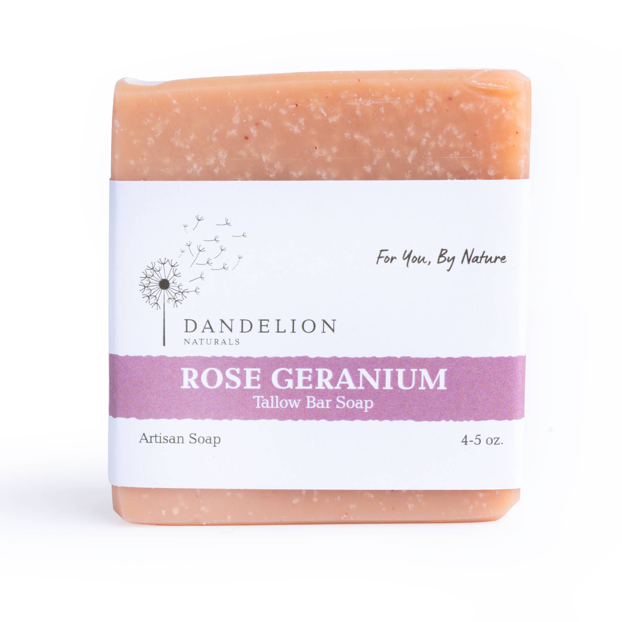 Dandelion Naturals - Rose Geranium Tallow Bar Soap | Tallow Skin Care | Bar Soap