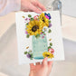 Swedish Dish Cloth - Country Mason Jar Sunflowers