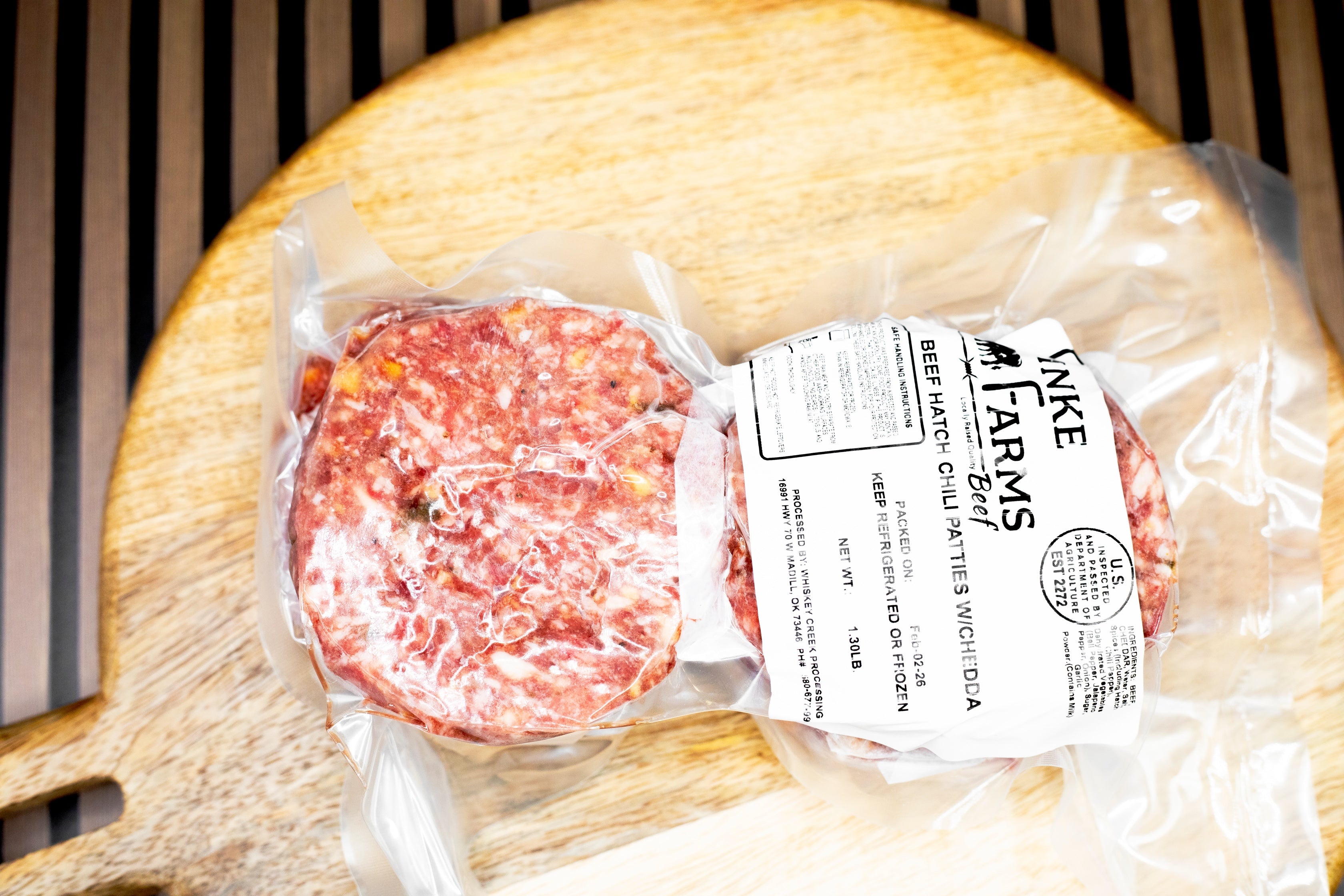 Hamburger Patties - Hatch Chili with Cheddar