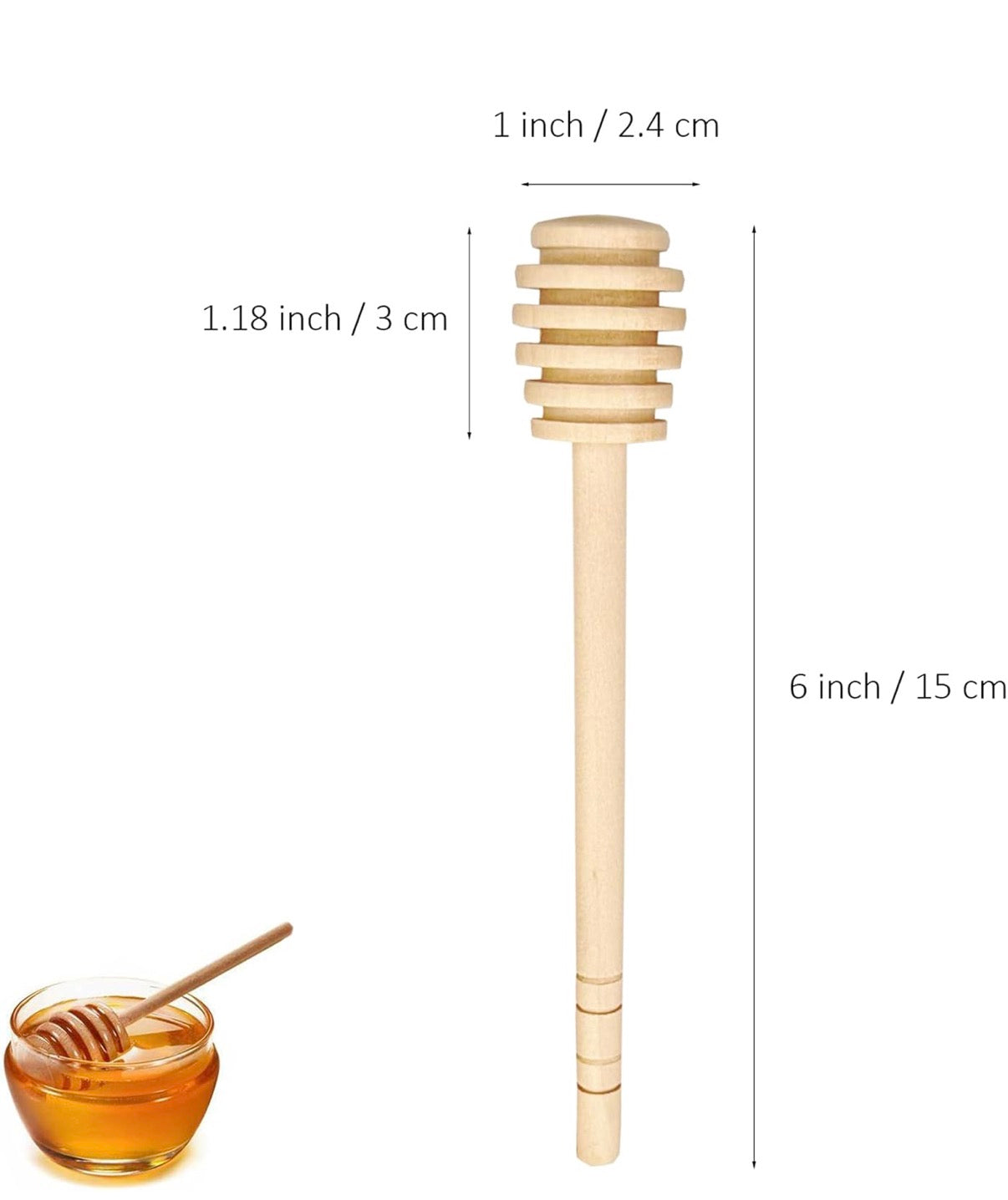 Wooden Honey Dipper Stick Collecting Dispensing Drizzling