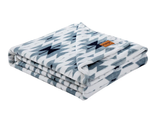 Wrangler - Throw Blanket Fleece Navajo Light Blue 50" x 70"
