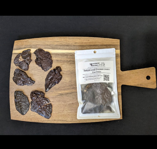 Untethered Feathers - Dehydrated Chicken Livers Dog Treats 2oz