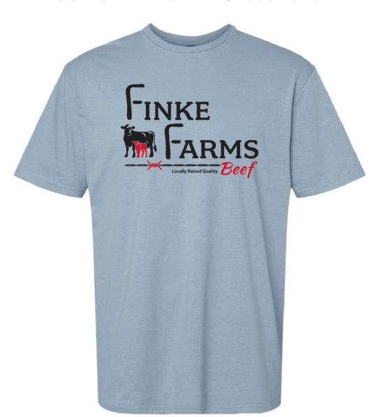 Finke Farms Beef T shirt Stone Blue