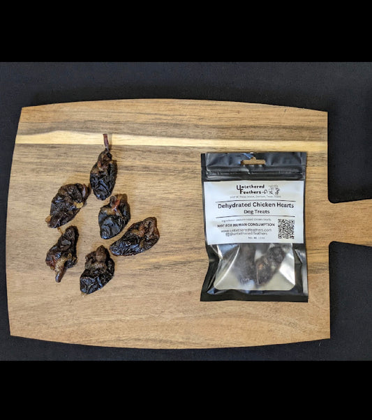 Untethered Feathers - Dehydrated Chicken Hearts Dog Treats 1.5 oz