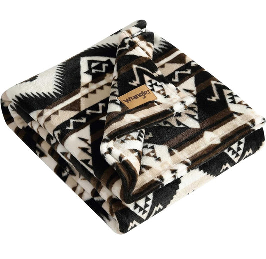 Wrangler - Throw Blanket, Soft Plush Fleece Bedding, Western Decor for Bed or Couch, Yellowstone Inspired, Oeko-Tex Certified (Jesse Brown, 50" x 60")