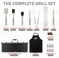 Kaluns Grilling Accessories, Gifts for Men Christmas Grilling Gifts for Dad, Heavy Duty Stainless Steel BBQ Grill Tools Set for Outdoor Grill with Aluminum Case and Apron