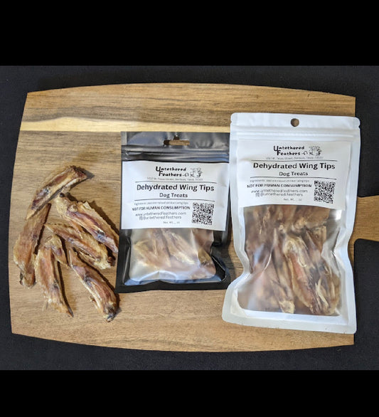 Untethered Feathers - Dehydrated Chicken Wing Tips Dog Treats 15 pcs