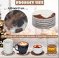 Cowhide Coasters Round Natural Leather Cowhide Drink Coasters for Tea Cup Living Room Office Desk Decoration