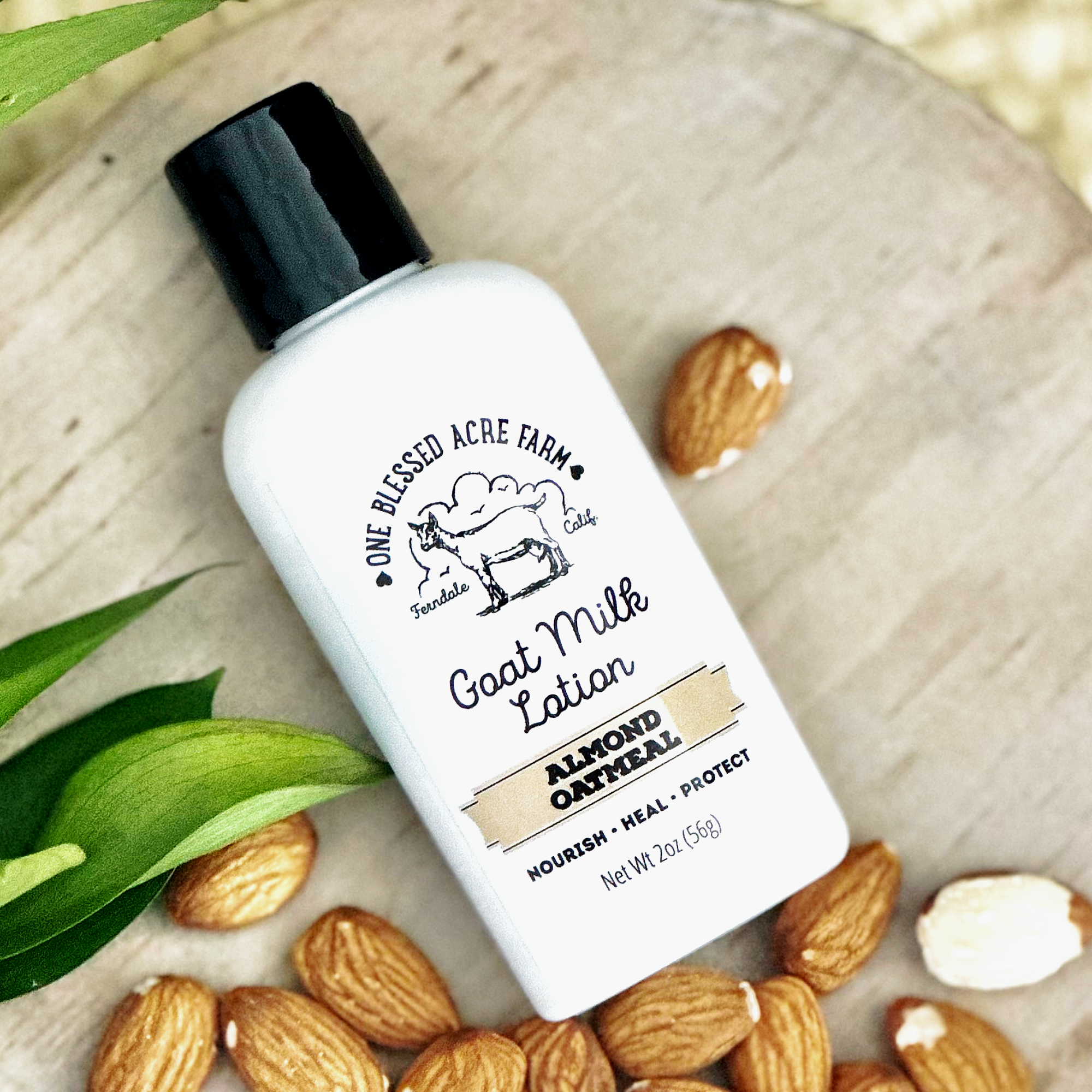 One Blessed Acre Farm - Almond Oatmeal Hydrating Goat Milk Lotion - 2 & 8 oz