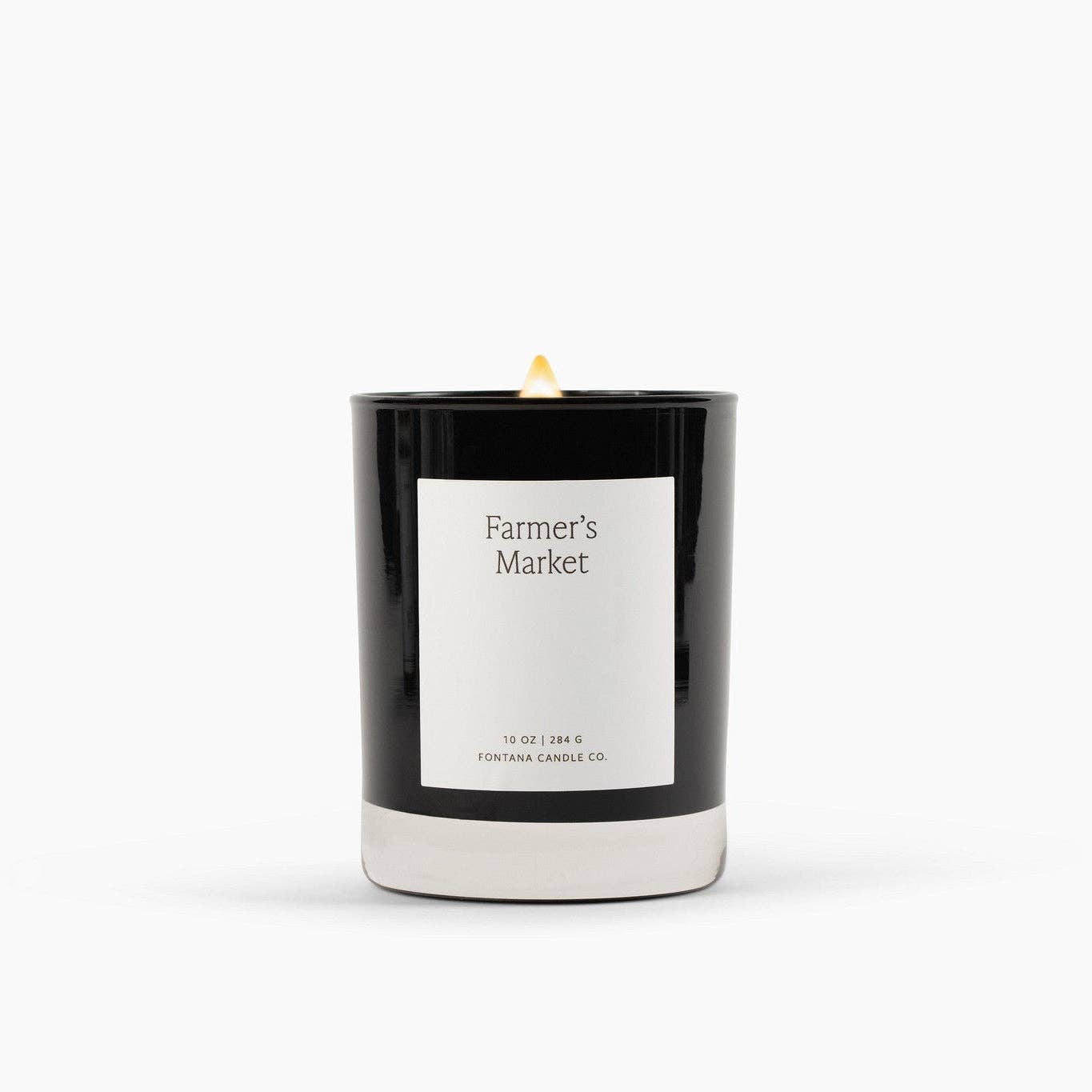 Beeswax Fontana Candles - Farmer's Market - Beeswax & Essential Oil - Noir Black Glass