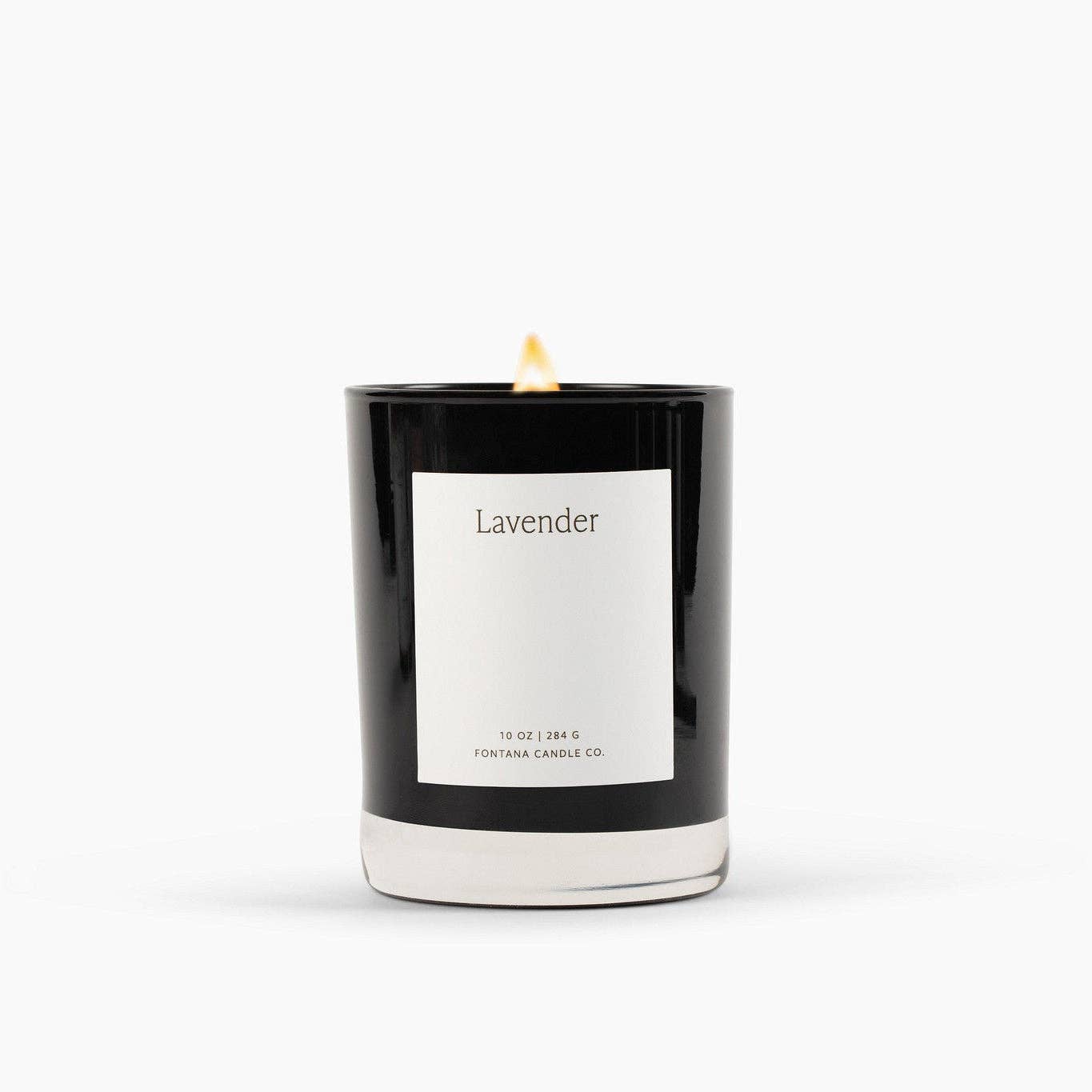 Beeswax Fontana Candles - Lavender Beeswax & Essential Oil Noir Black Glass Candle