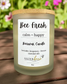 Beeswax Candle "Fresh Bee" Beeswax Candle - Calm + Happy - Glass + Bamboo -