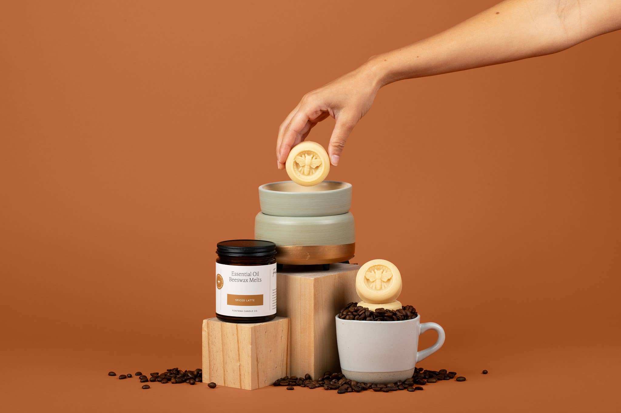 Beeswax Fontana Candles - Spiced Latte Beeswax & Essential Oil Non-Toxic Wax Melts