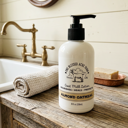 One Blessed Acre Farm - Almond Oatmeal Hydrating Goat Milk Lotion - 2 & 8 oz