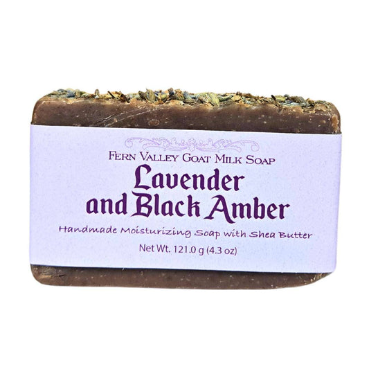 Handmade Natural Goat Milk Soap | Moisturizing Lavender and Black Amber