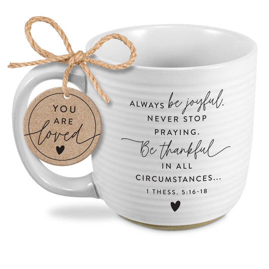 LCP Mug Hold Onto Hope Joyful Textured White